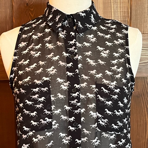 Horse blouse sleeveless Size Small - Picture 5 of 8